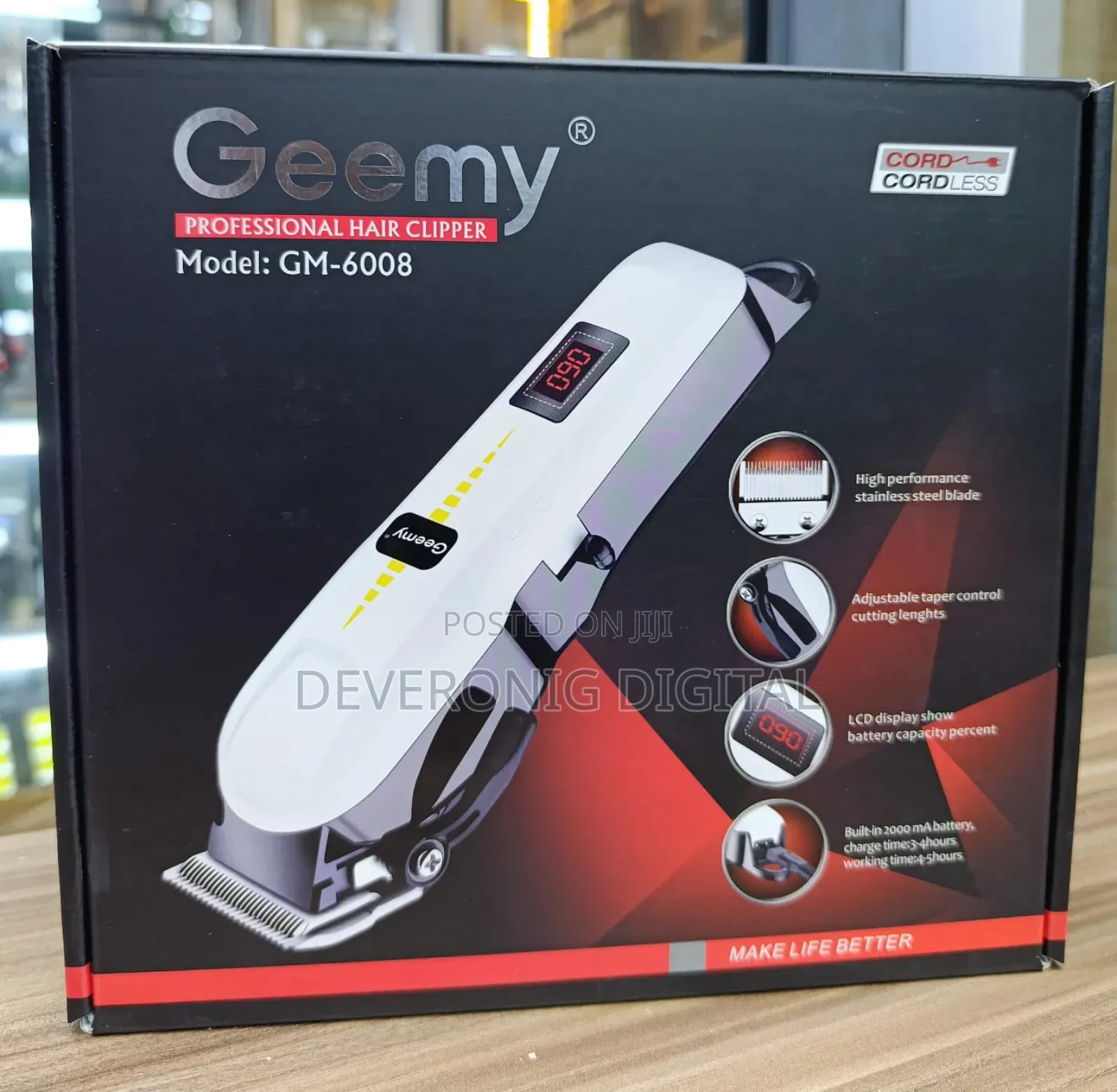 *Geemy Professional Cordless Hair Clipper.