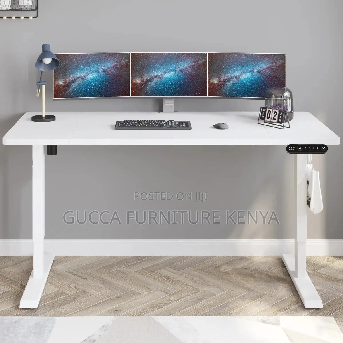 120cm White Electric Sit Stand Adjustable Office Desk