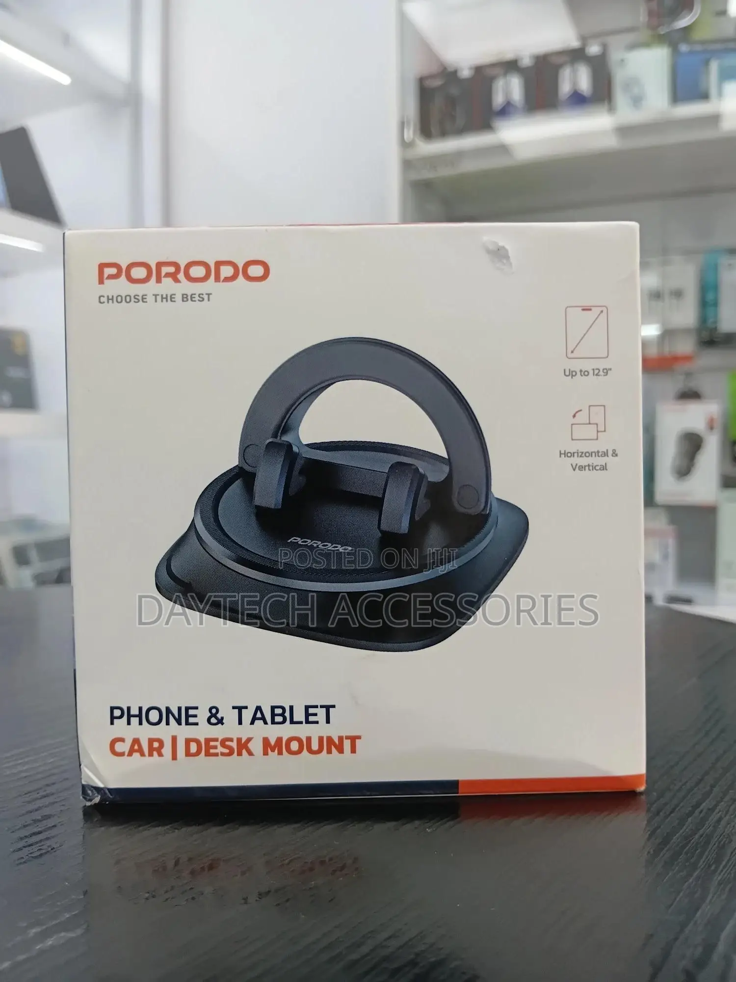 The Is a Porodo Rotatable Mobile Phone Tablet Bracket Holder - Black