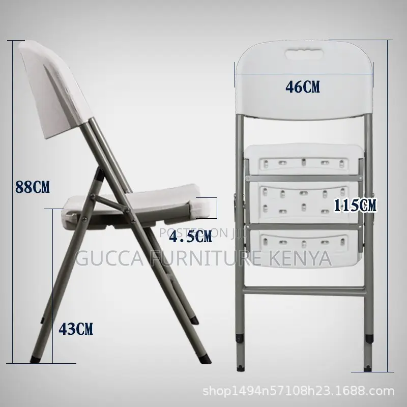 White Folding Home Office Study Chair