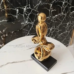 Gold Art Ceramic Statue. Modern Home Decor