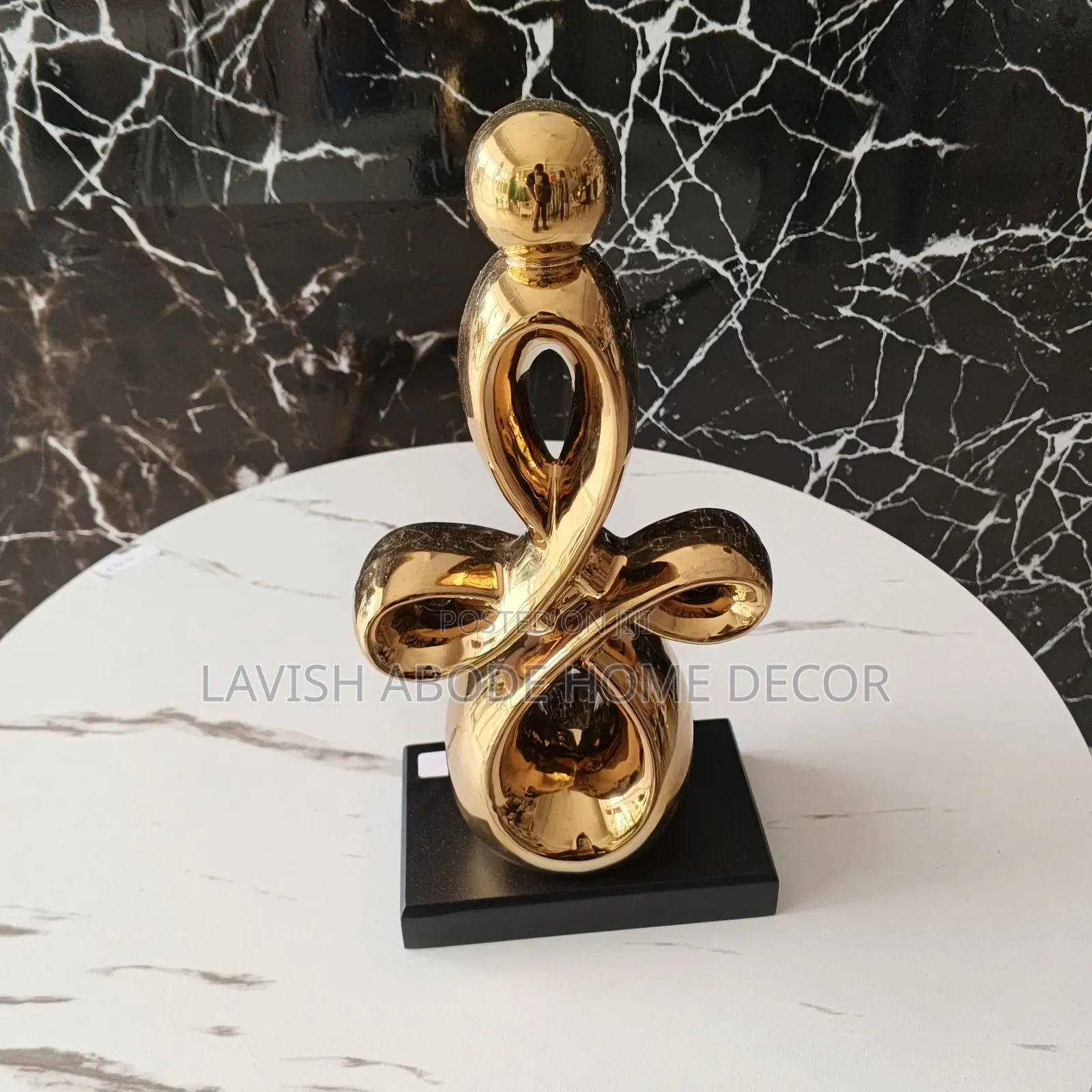 Gold Art Ceramic Statue. Modern Home Decor