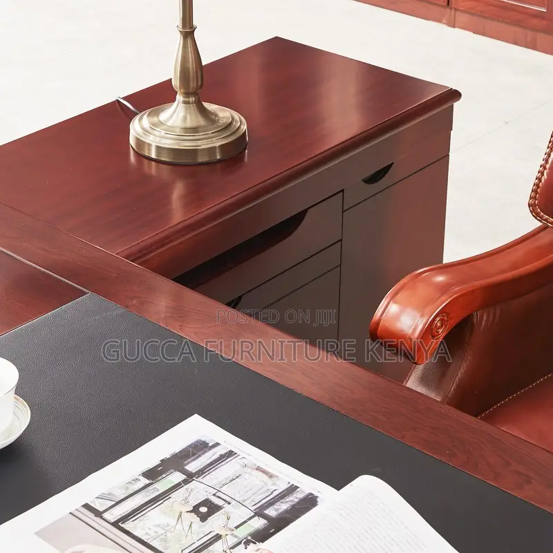 1.4m Executive Mahogany L-shaped Office Desk