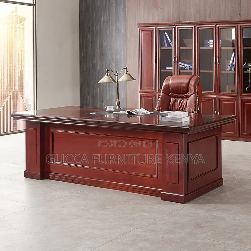 1.4m Executive Mahogany L-shaped Office Desk
