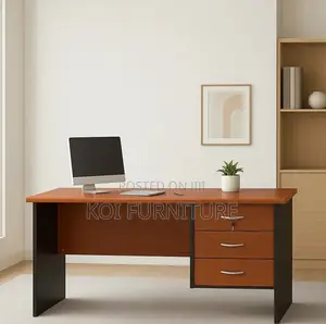 Office Desk; 1.4 Meters Brown Ergonomic Office Home Desk