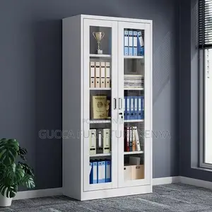 2-door Full Glass Front Office Filling Cabinet