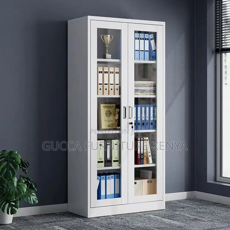 2-door Full Glass Front Office Filling Cabinet