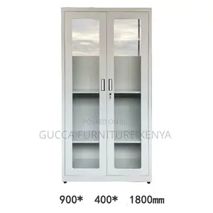 2-door Full Glass Front Office Filling Cabinet