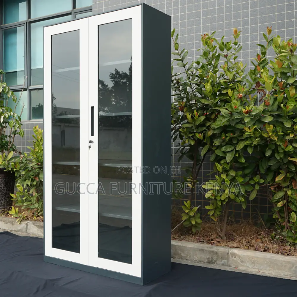 2-door Full Glass Front Office Filling Cabinet