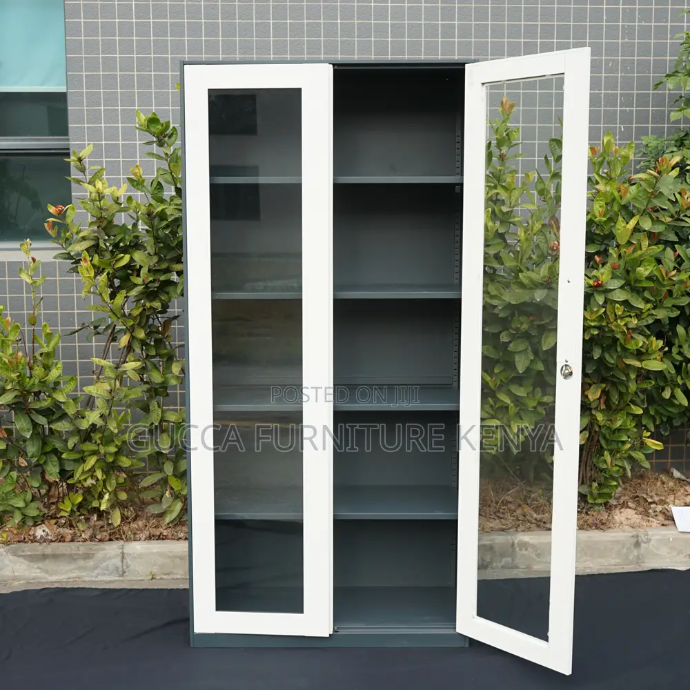 2-door Full Glass Front Office Filling Cabinet