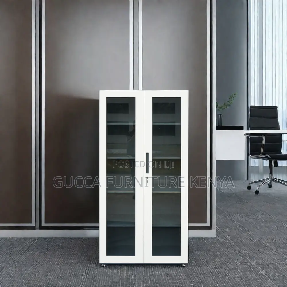 2-door Full Glass Front Office Filling Cabinet