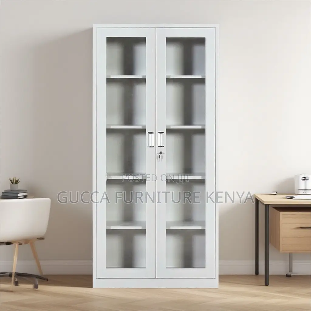 2-door Full Glass Front Office Filling Cabinet