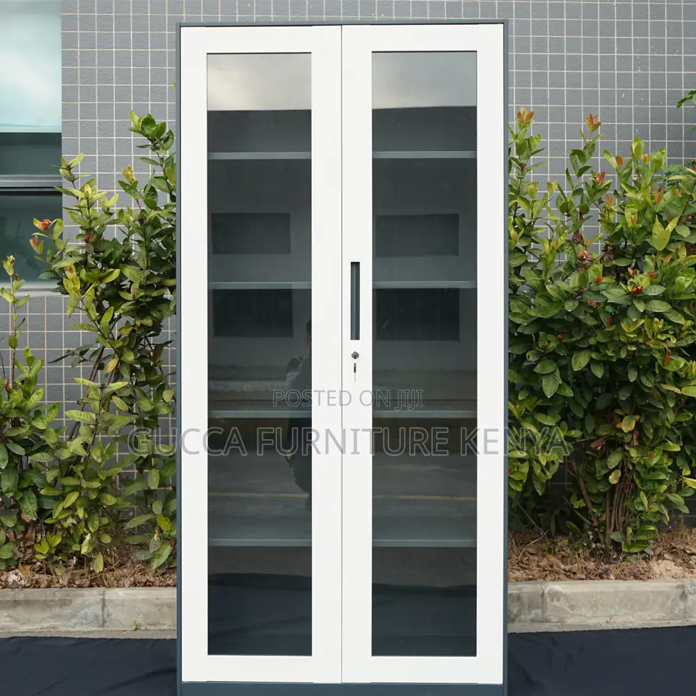 2-door Full Glass Front Office Filling Cabinet