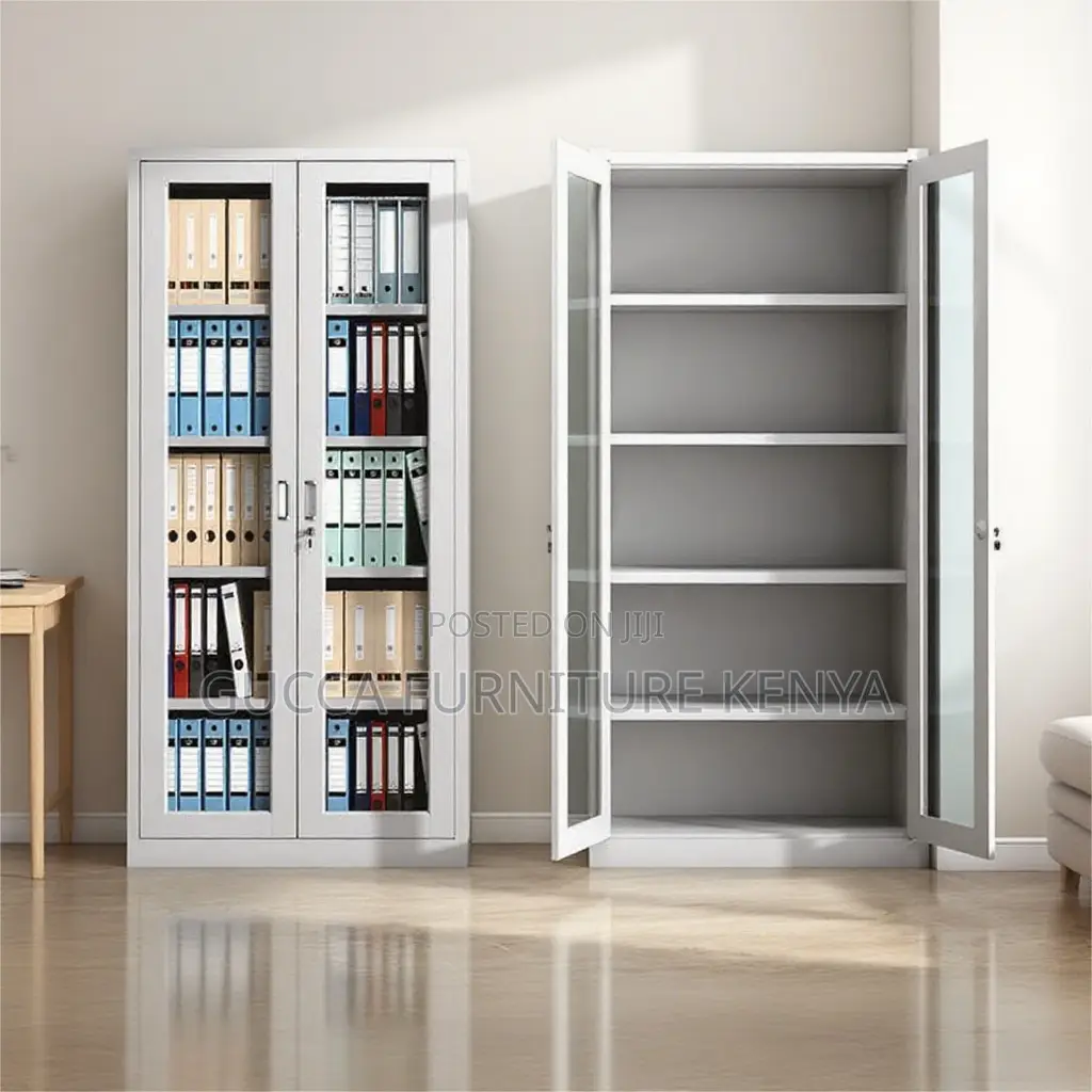 2-door Full Glass Front Office Filling Cabinet