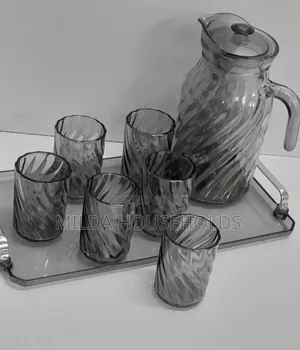 Glass Jug With Glasses + Tray Available.