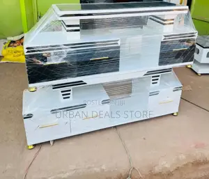 Executive Tv Stand With Marble Coating and Light
