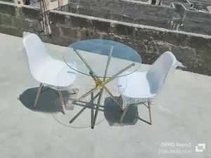 2 Seats Glass Eamas Table and Chairs