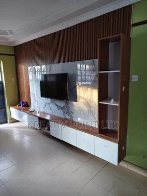 Tv Unit Marble And Flute Panels
