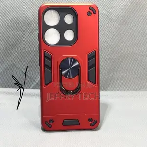 Tecno Pop 7 Pro Shockproof Hybrid Armor Magnetic Ring Stand Cover Case