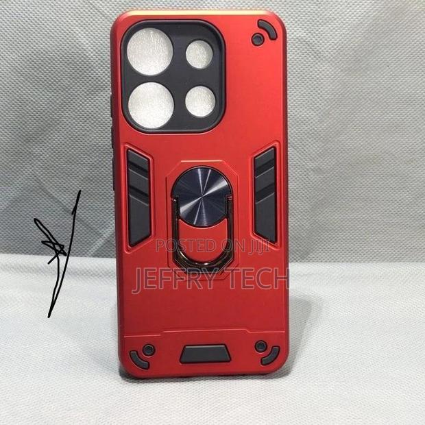 Tecno Pop 7 Pro Shockproof Hybrid Armor Magnetic Ring Stand Cover Case - thumbnail 3
