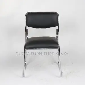 Armless Padded Office Chrome Visitor Chair