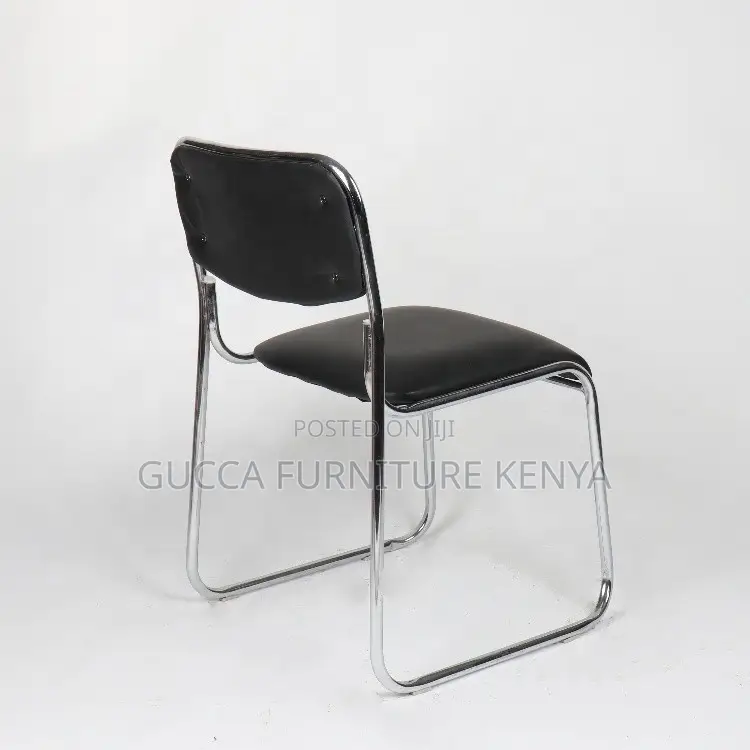 Armless Padded Office Chrome Visitor Chair