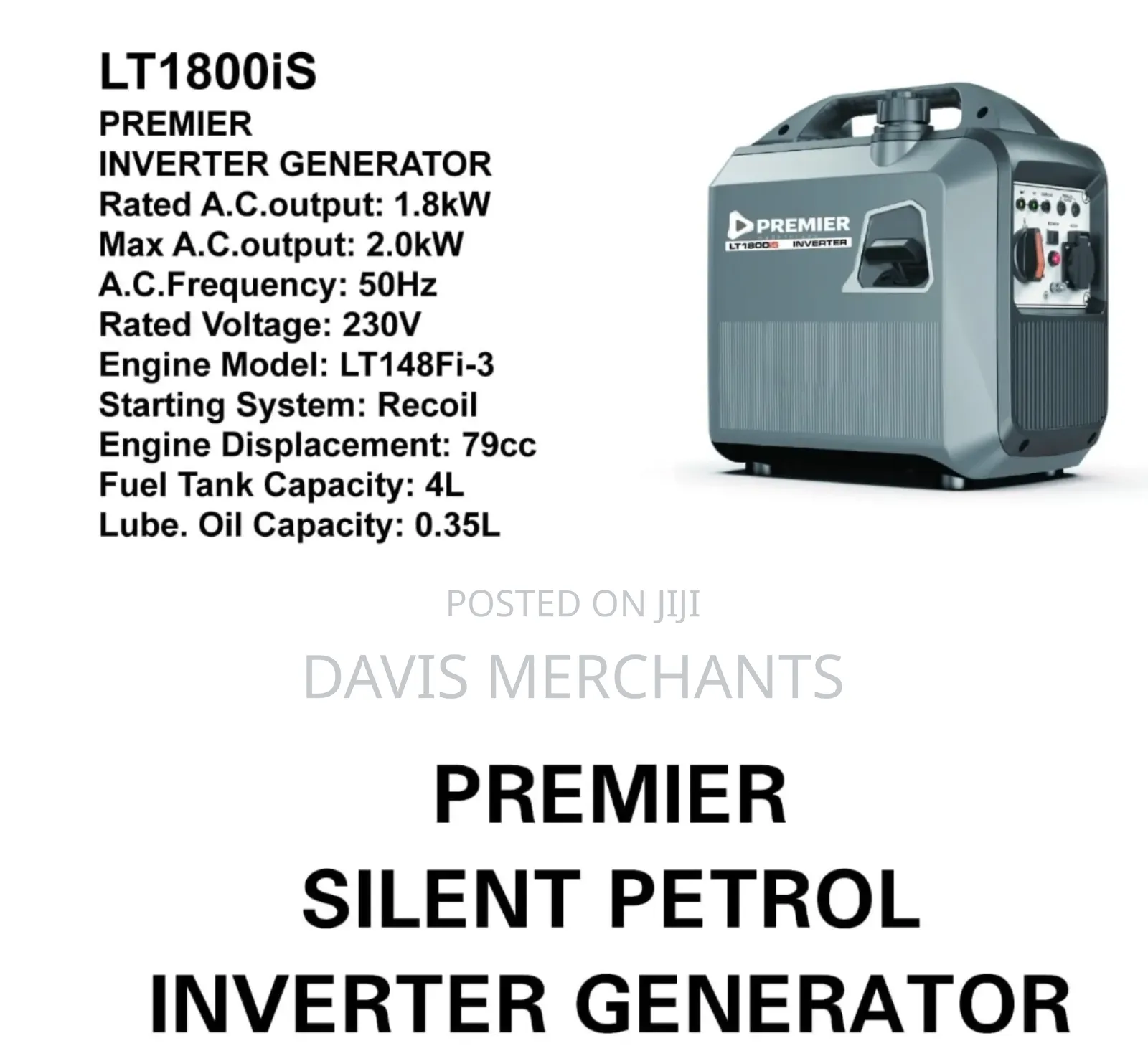 Ssilent Inverter Generator With 1.8kva