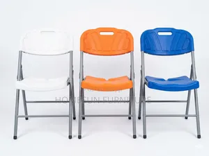 White and Blue Foldable Chairs