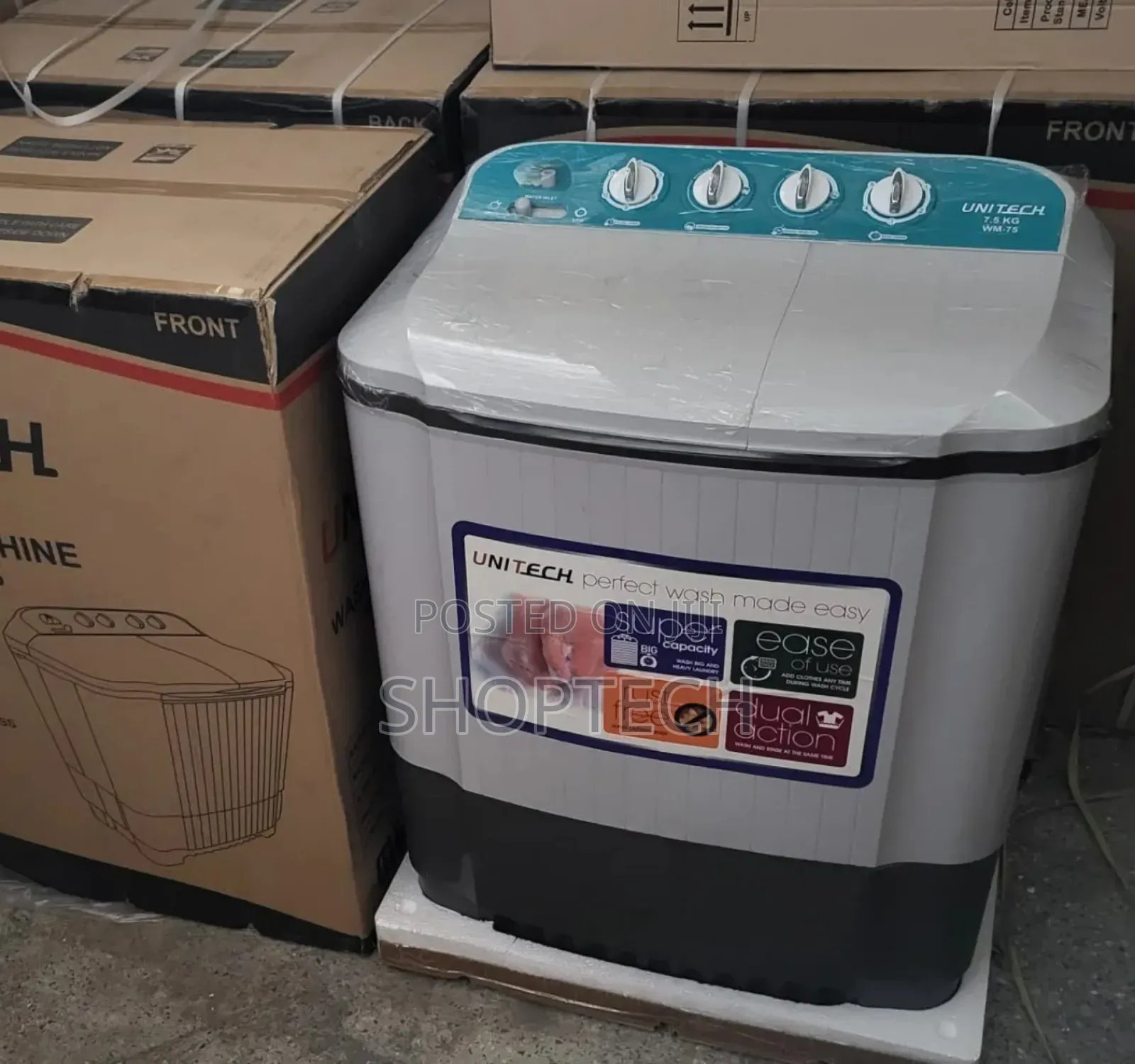 Unitech 7.5kgs Twin Tub Top Load Semi Automatic Washing Machines