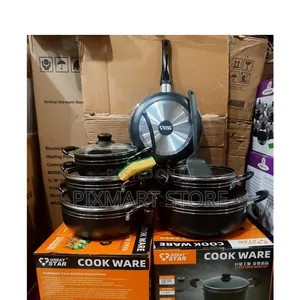 Great Star 14pc Nonstick Black Cookware Set – Pots Frying Pan