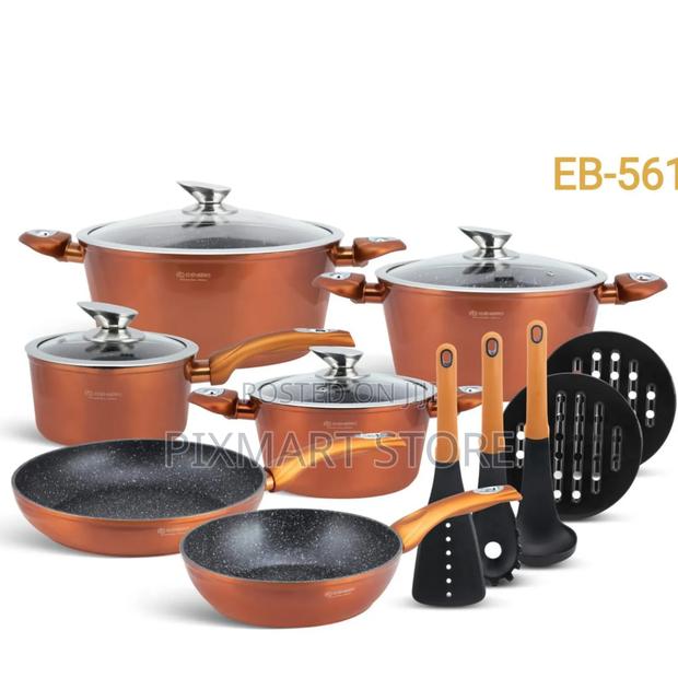 Edenberg Eb-5618 15pc Marble Non-Stick Cookware Set - main view