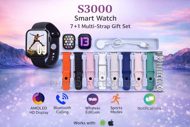S3000 Smart Watch – 7+1 Multi-Strap Gift Set - main view