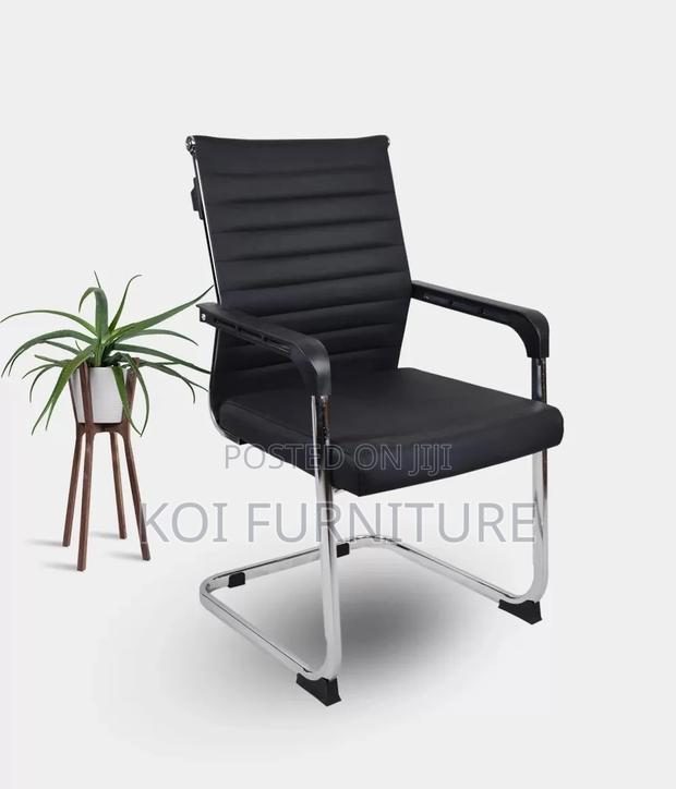 Office Chairs; Sled Base Leather Professional Office Seats - thumbnail 2