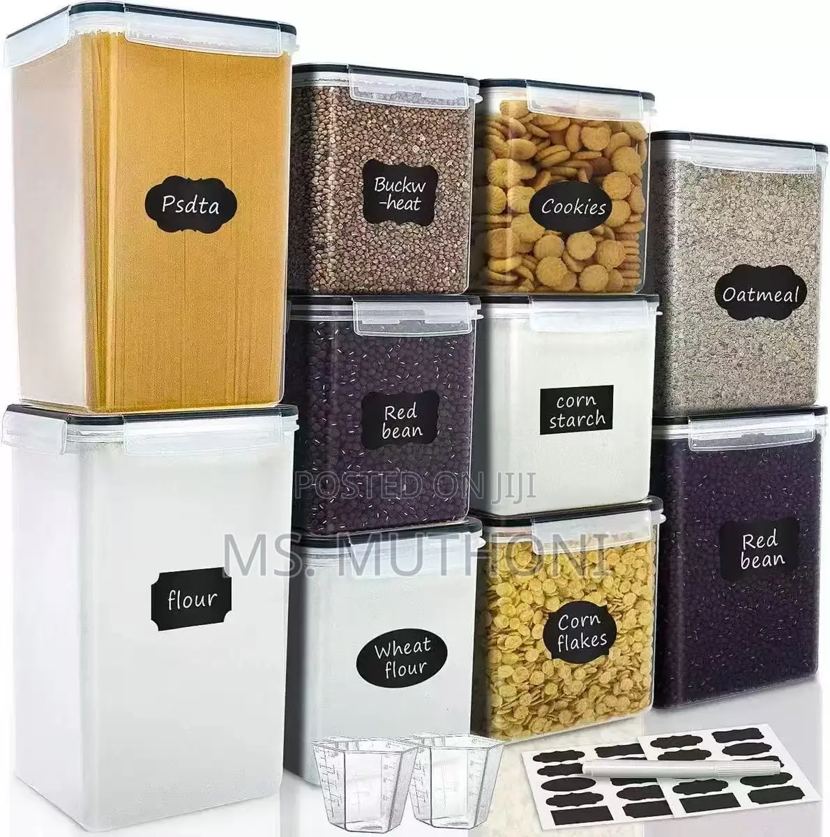 Airtight 10pcs Food / Cereals Storage Containers*