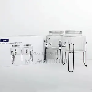 Single / Double Glass Beverage Dispenser Set on a Metal Stand,