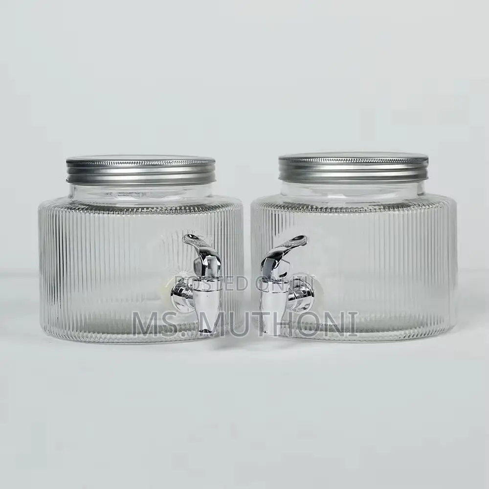 Single / Double Glass Beverage Dispenser Set on a Metal Stand,