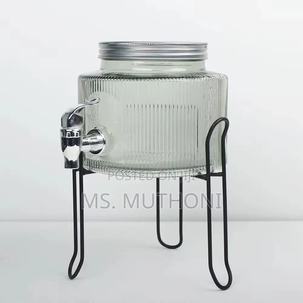 Single / Double Glass Beverage Dispenser Set on a Metal Stand,