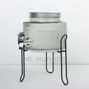 Single / Double Glass Beverage Dispenser Set on a Metal Stand,