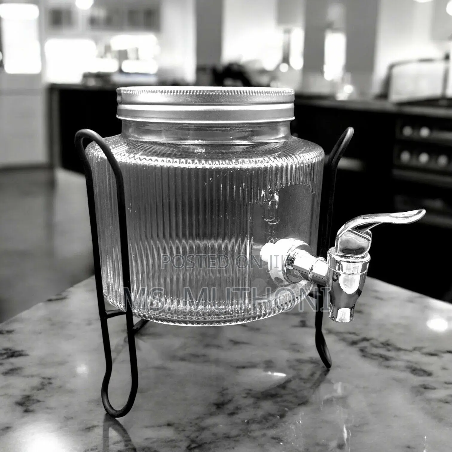 Single / Double Glass Beverage Dispenser Set on a Metal Stand,