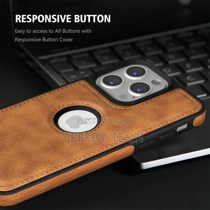 Brown Full Case Classic Soft Leather Cover Case for iPhone 14 Pro Max