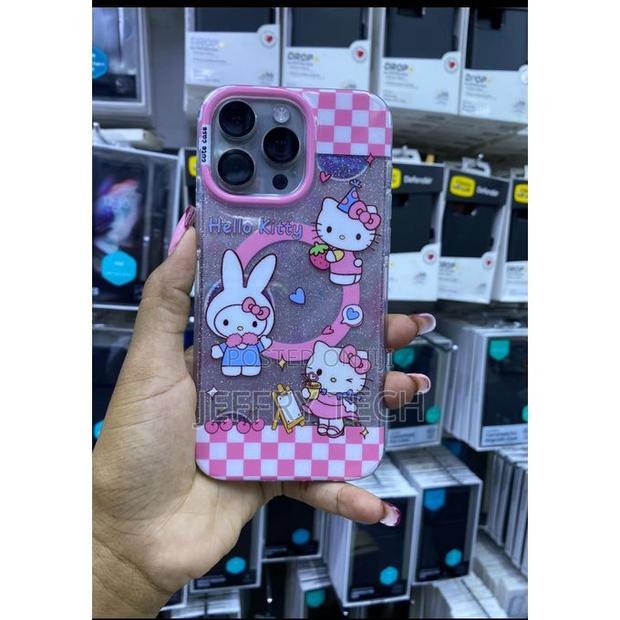 Hello Kitty Cartoon Transparent Glitter Protect Case iPhone 14 Pro Max - main view