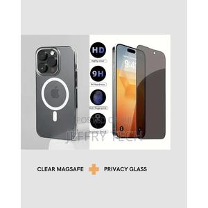 iPhone 14 Pro Max Magsafe Clear Case Privacy Screen Protector Bundle - thumbnail 2