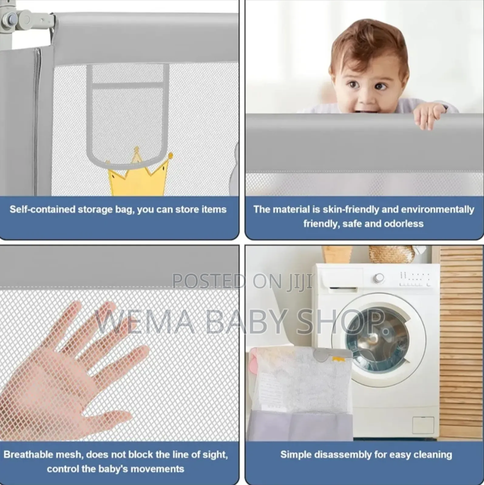 120cm/180cm/200cm Baby Bed Guard Rail for Safety.
