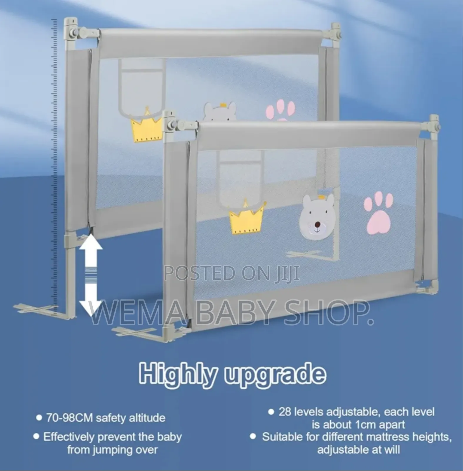 120cm/180cm/200cm Baby Bed Guard Rail for Safety.
