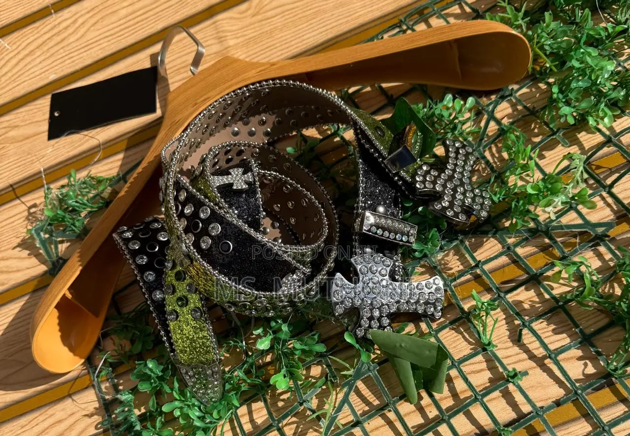 Crystal-Studded B.B Simon Belts