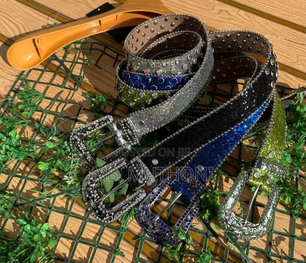 B. Simon Rhinestone-Studded Leather Western Belts - thumbnail 4