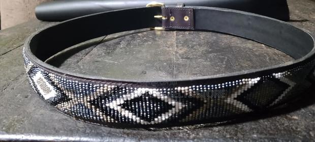 Unisex Maasai Leather Beaded Belts - thumbnail 3