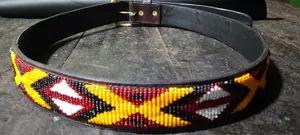Unisex Maasai Leather Beaded Belts