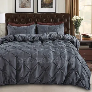  *3 PCS Pinch Pleat Cross Pintuck Duvet Cover Set Zn 