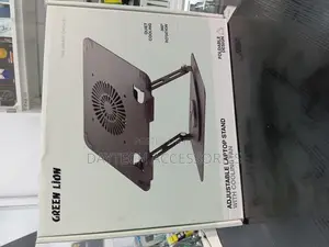 Green Lion Adjustable Laptop Stand With Cooling Fan - Black